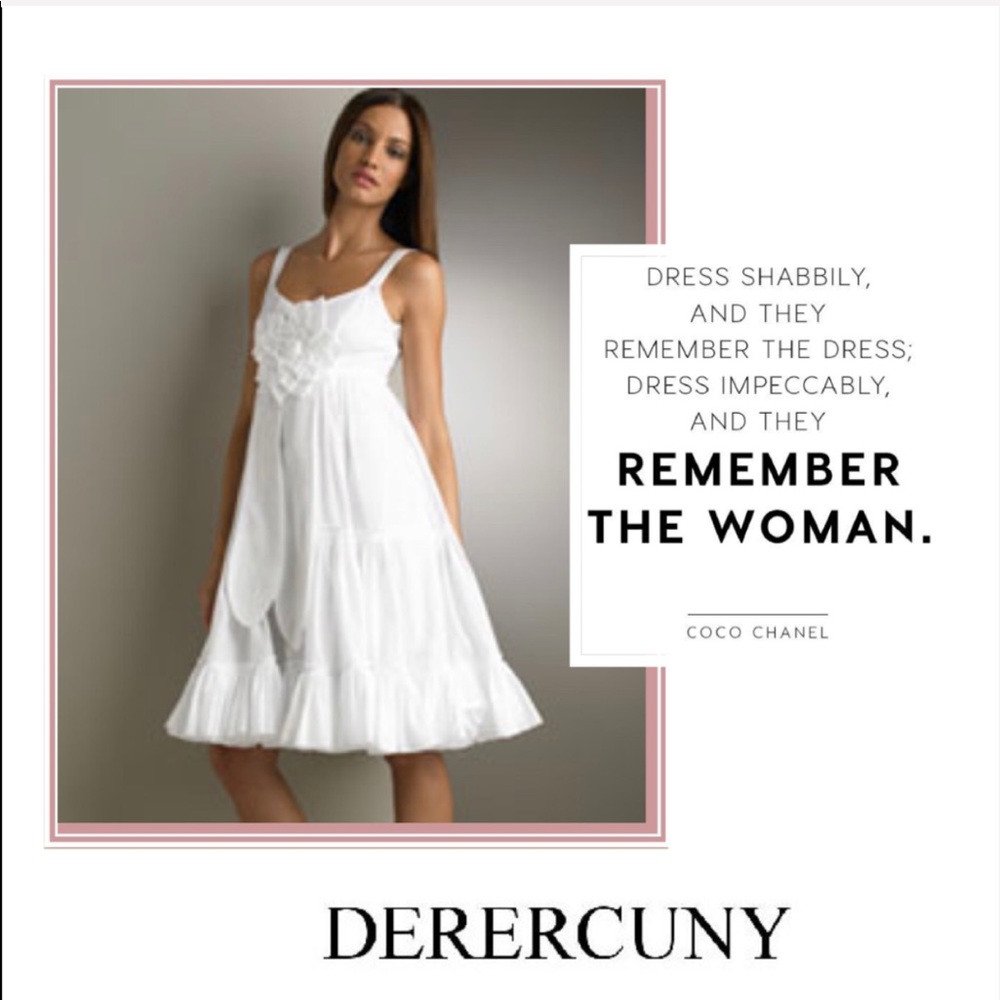 Derercuny Runway RARE White Origami A-Line Dress